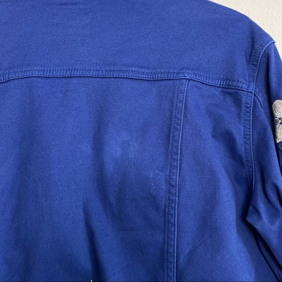 LuLaRoe Blue Kenny Floral Embroidered Jacket SZ M - Picture 9 of 9